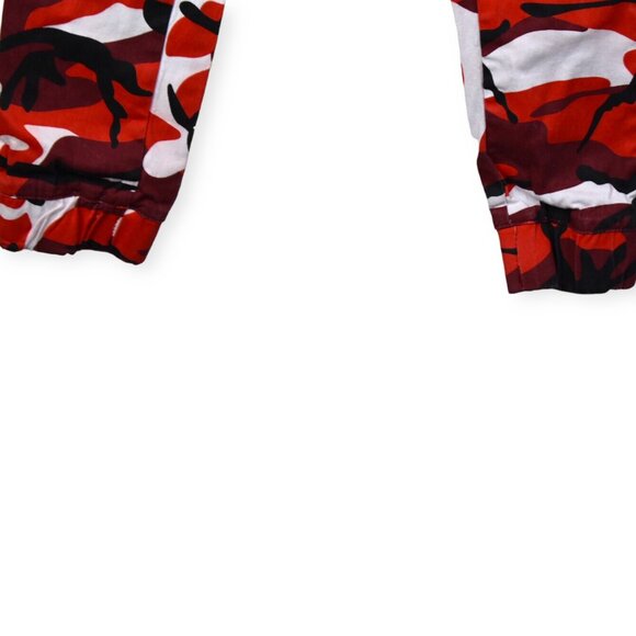 Almost Famous Pants M Womens Camoflauge Print Y2K 90s Cotton Blend Red Straight - Picture 3 of 10